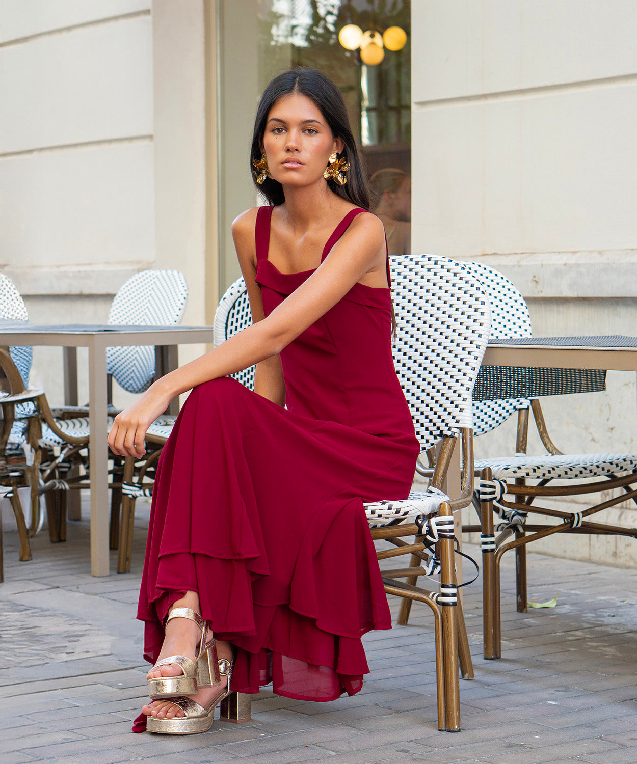 Ryota burgundy dress
