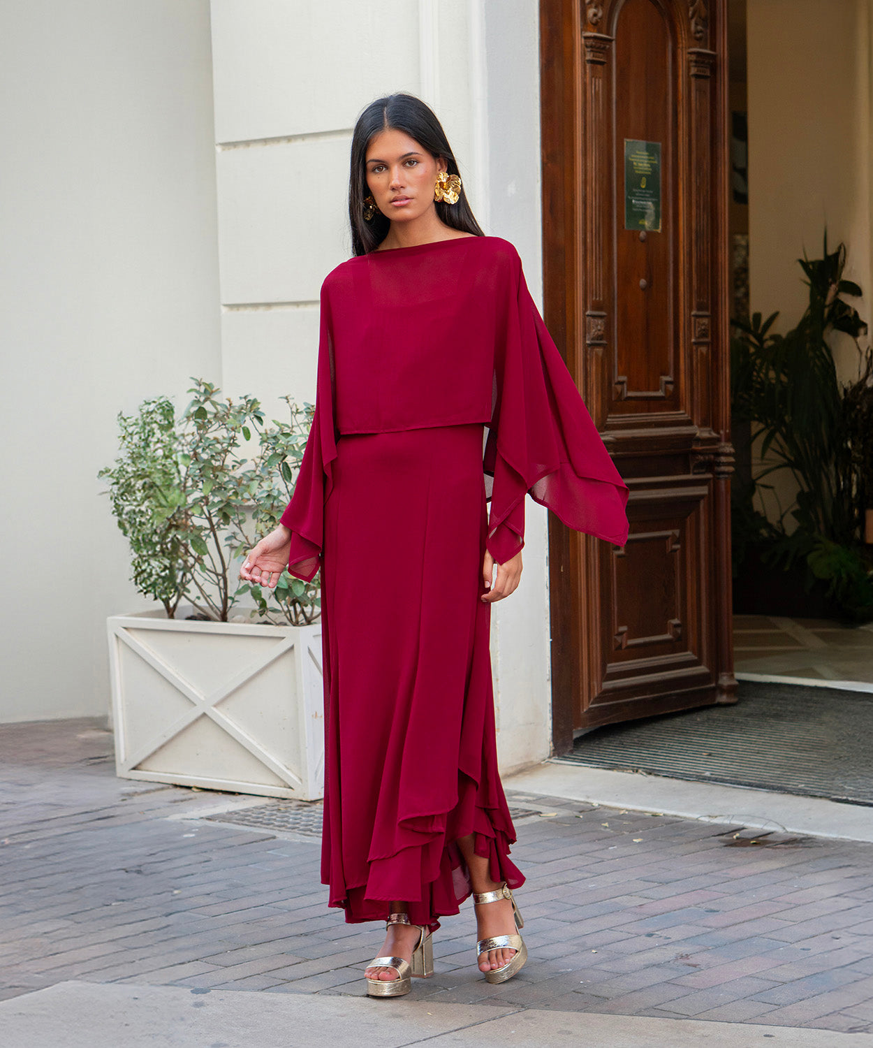 Ryota burgundy dress