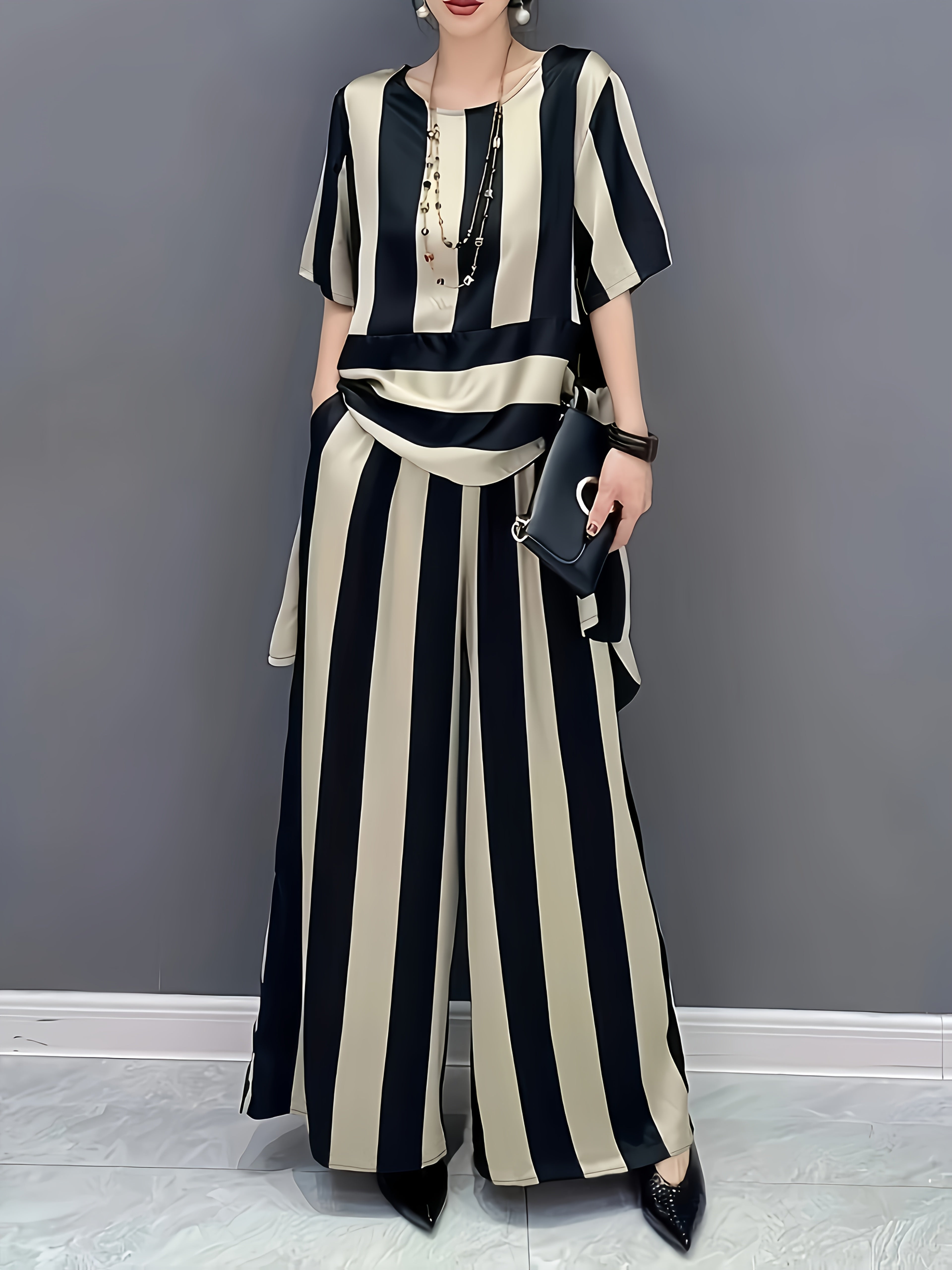 CastaWave™ | Sleeveless Top + Wide‑Leg Pants Two‑Piece Set