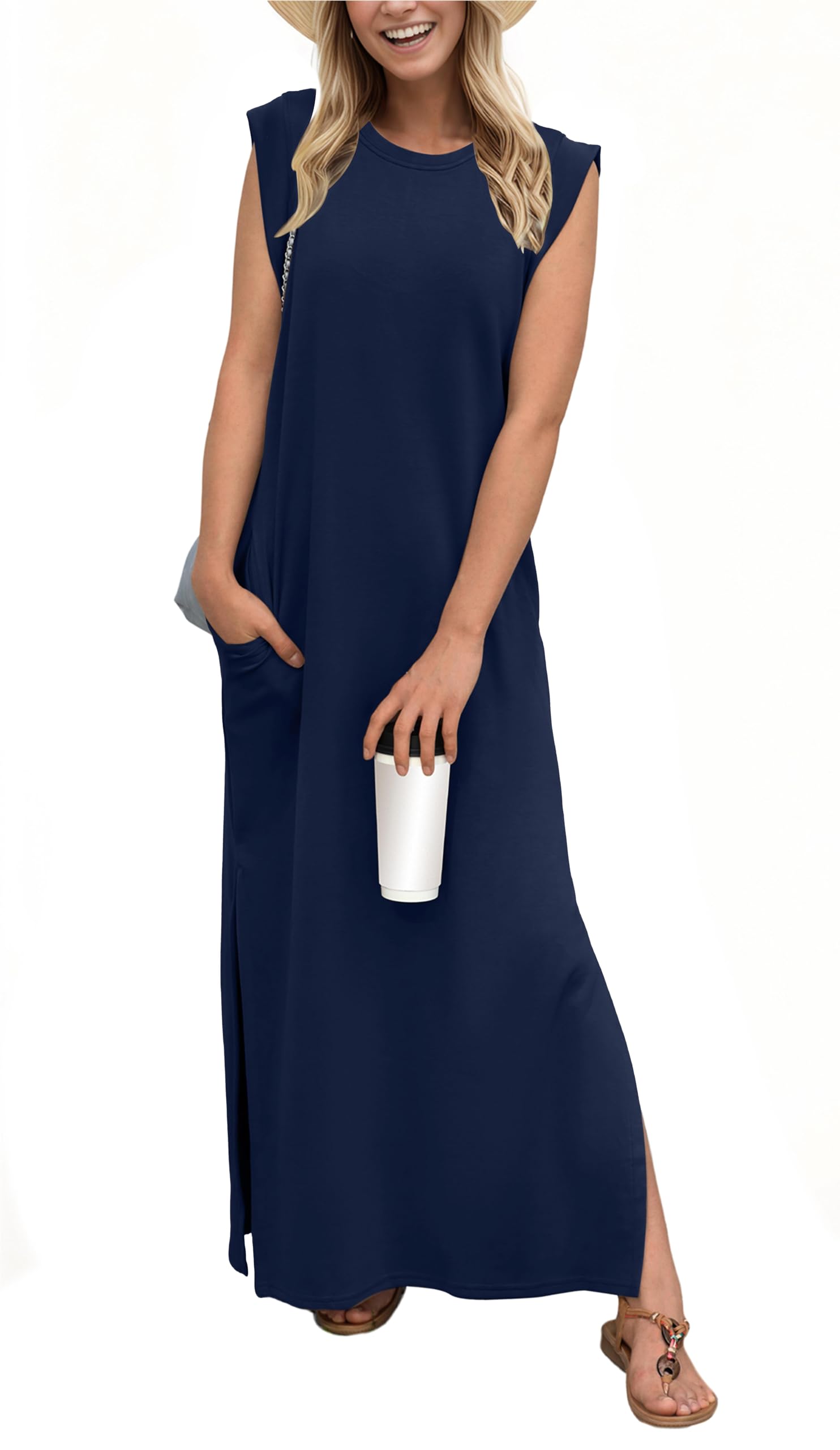 FlowLuxe™ | Wrinkle-Free Split Maxi Dress