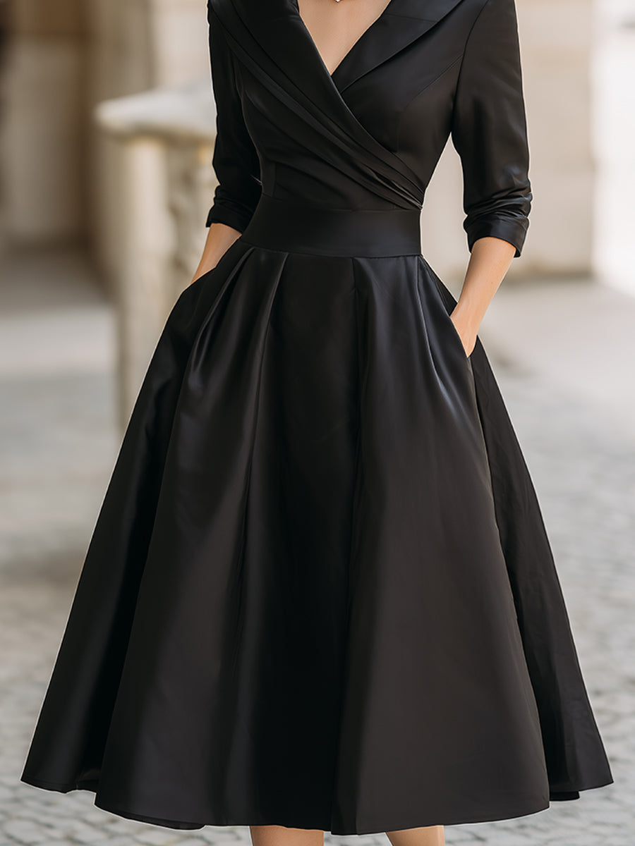 Lina™ | Midi Satin Dress