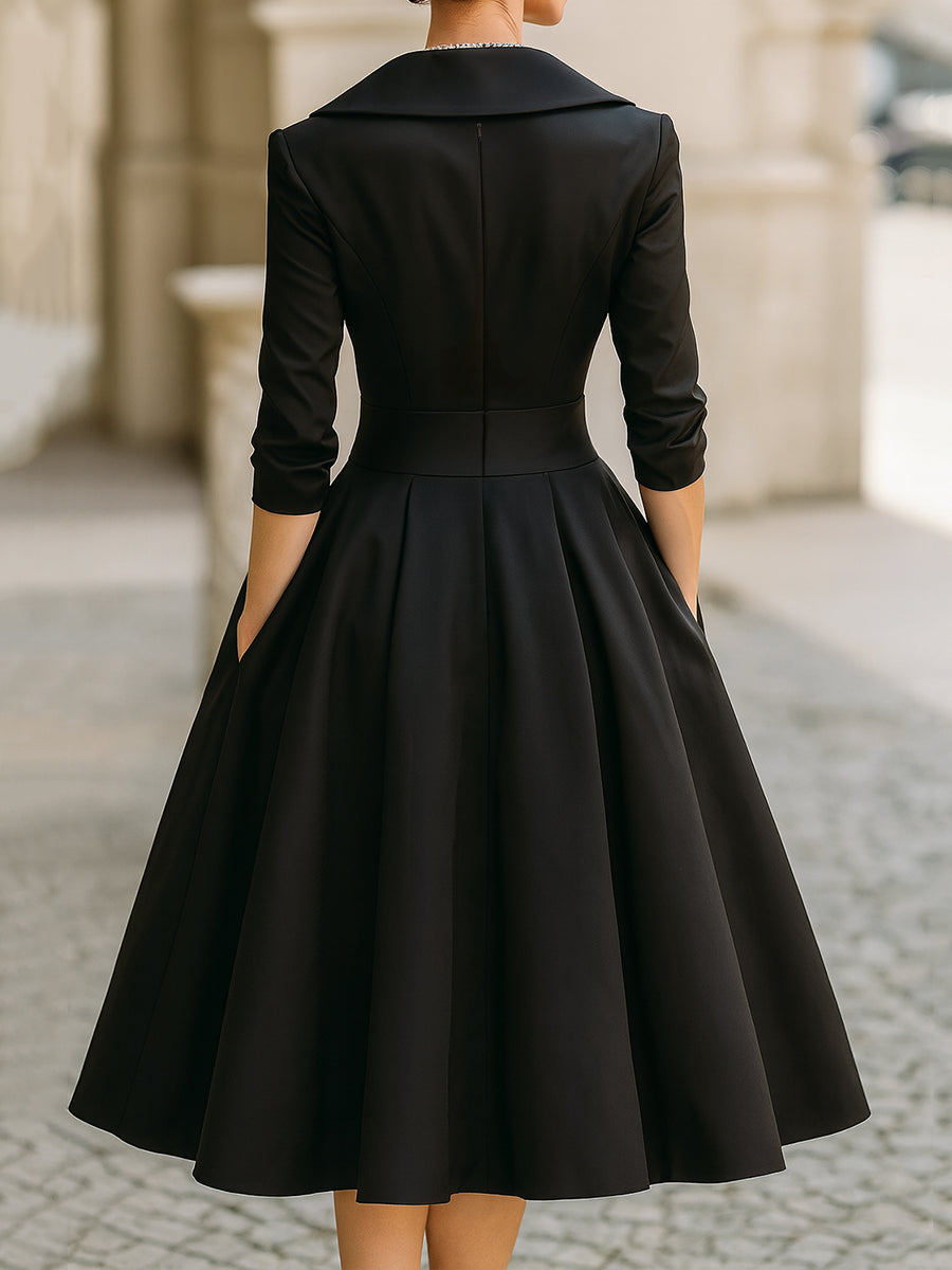 Lina™ | Midi Satin Dress