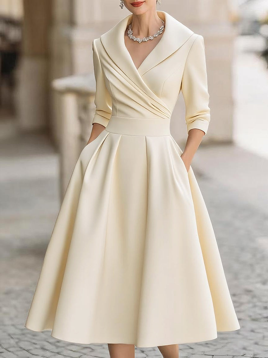 Lina™ | Midi Satin Dress