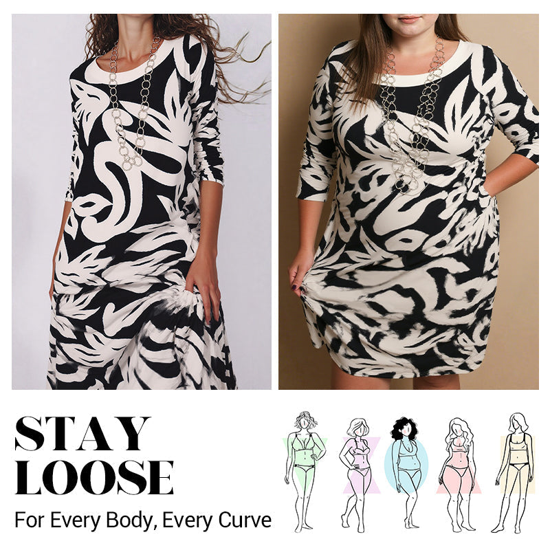Nelia – Printed Round-Neck Dress
