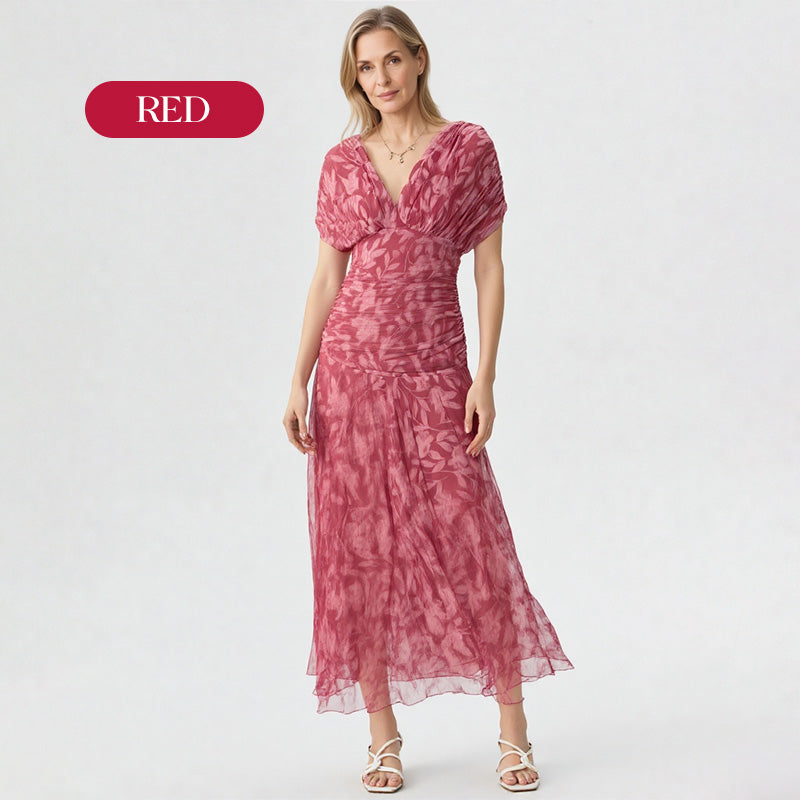 Solenne – Off-Shoulder Print Dress