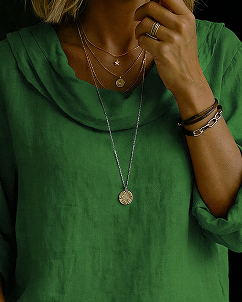 Cavelle™ Folded-Collar Cotton Top
