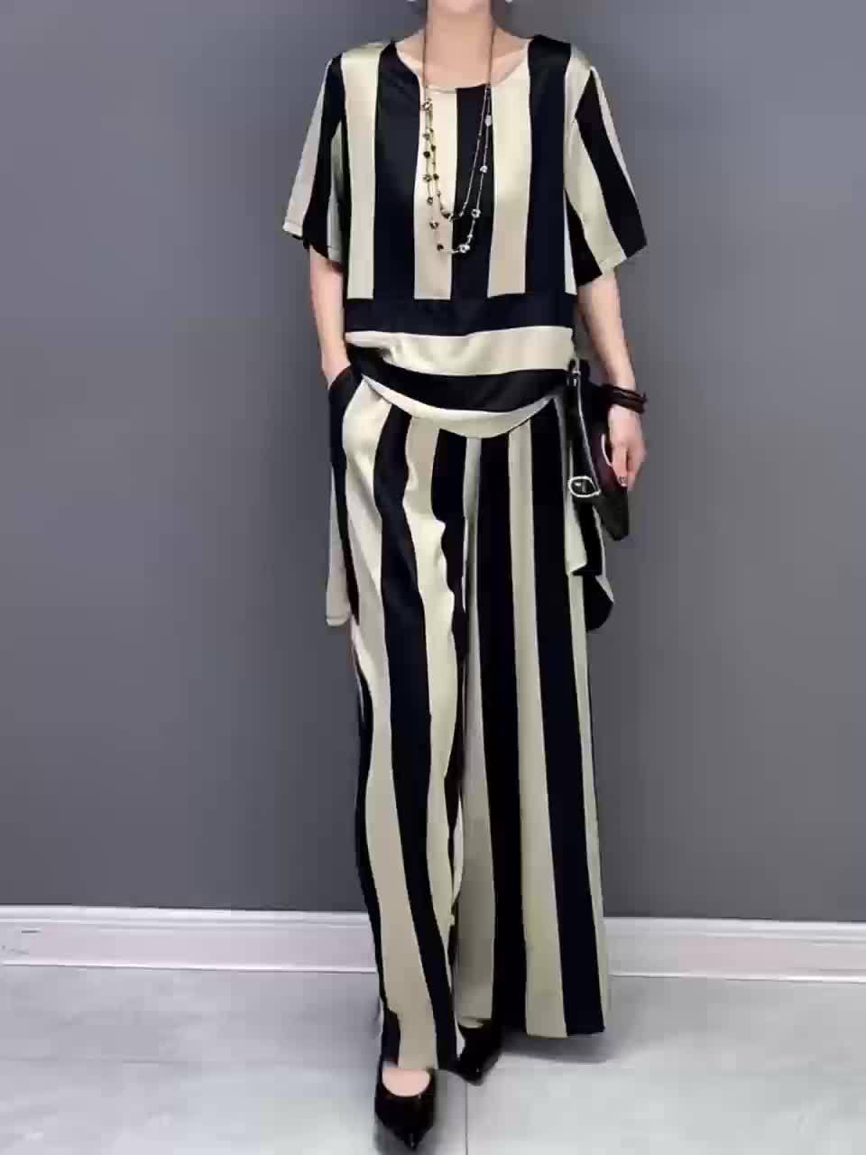 CastaWave™ | Sleeveless Top + Wide‑Leg Pants Two‑Piece Set