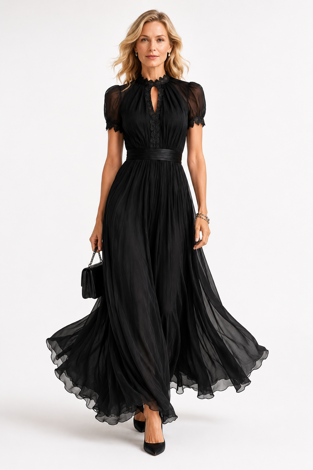 Airy chiffon maxi dress