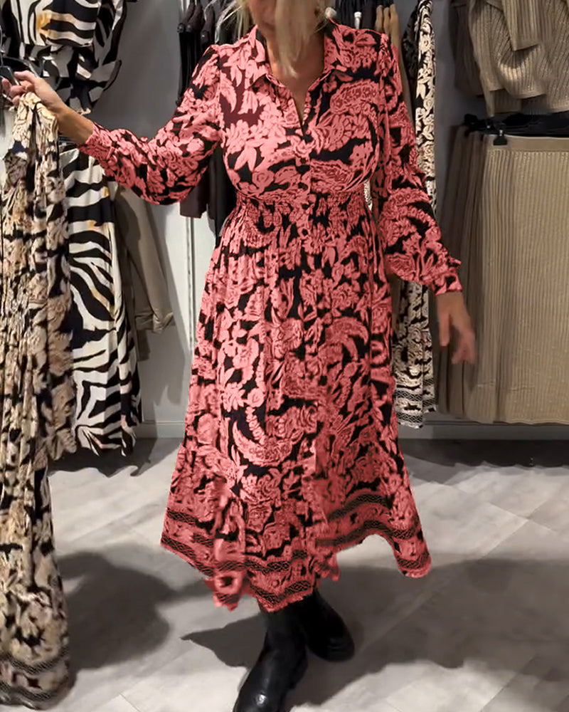 Colloria™ | Printed Collar Fashion Dress