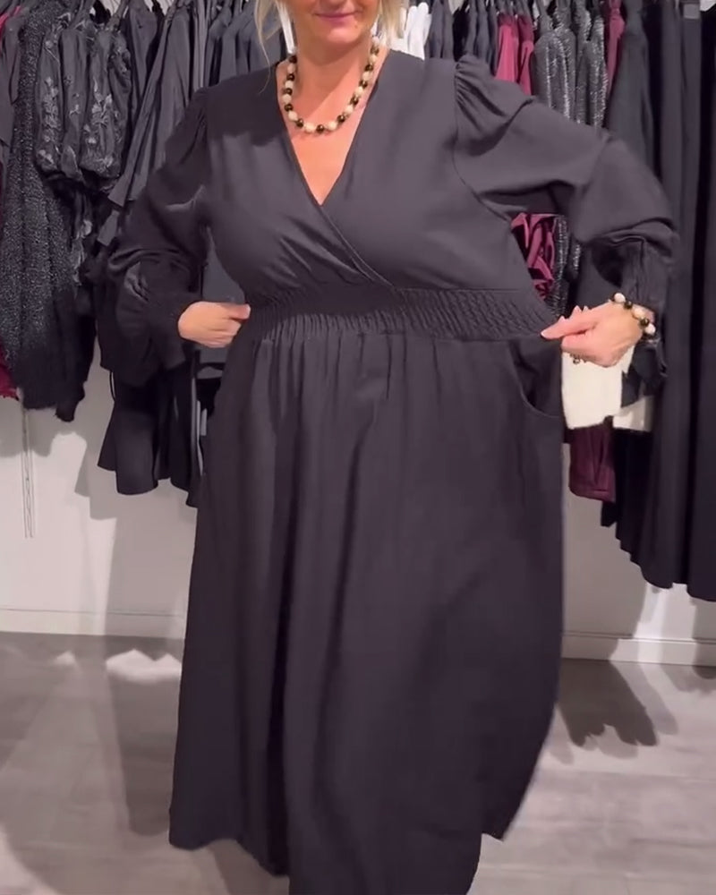 Aurelia™ | Puff-Sleeve Waist-Defined Dress