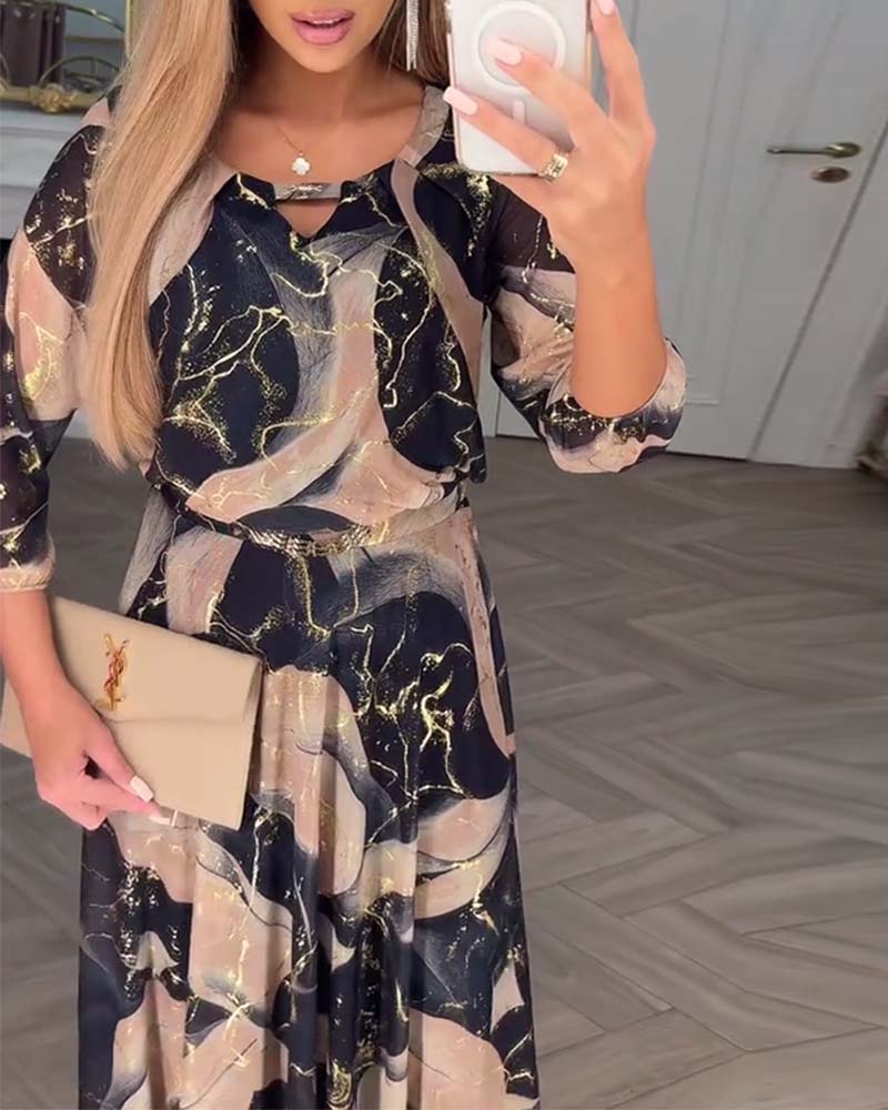 Elarisse WaistCharm Printed Dress