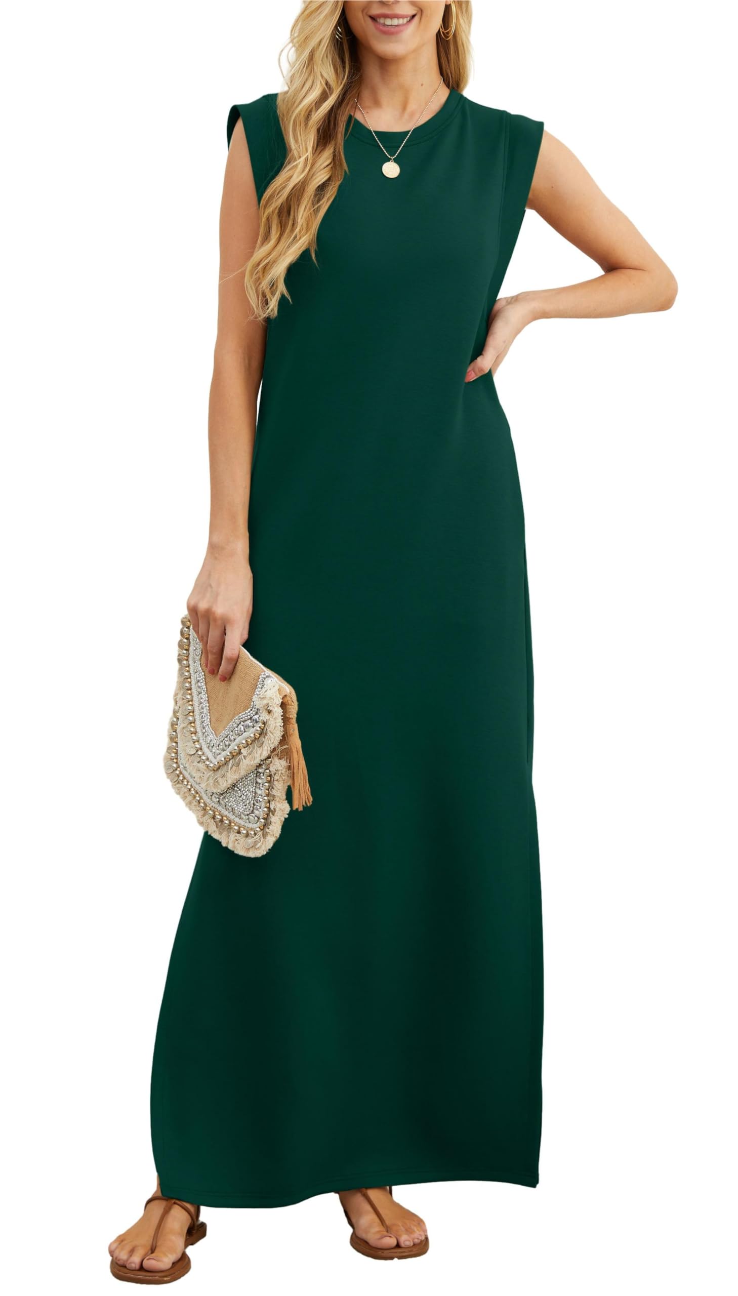FlowLuxe™ | Wrinkle-Free Split Maxi Dress