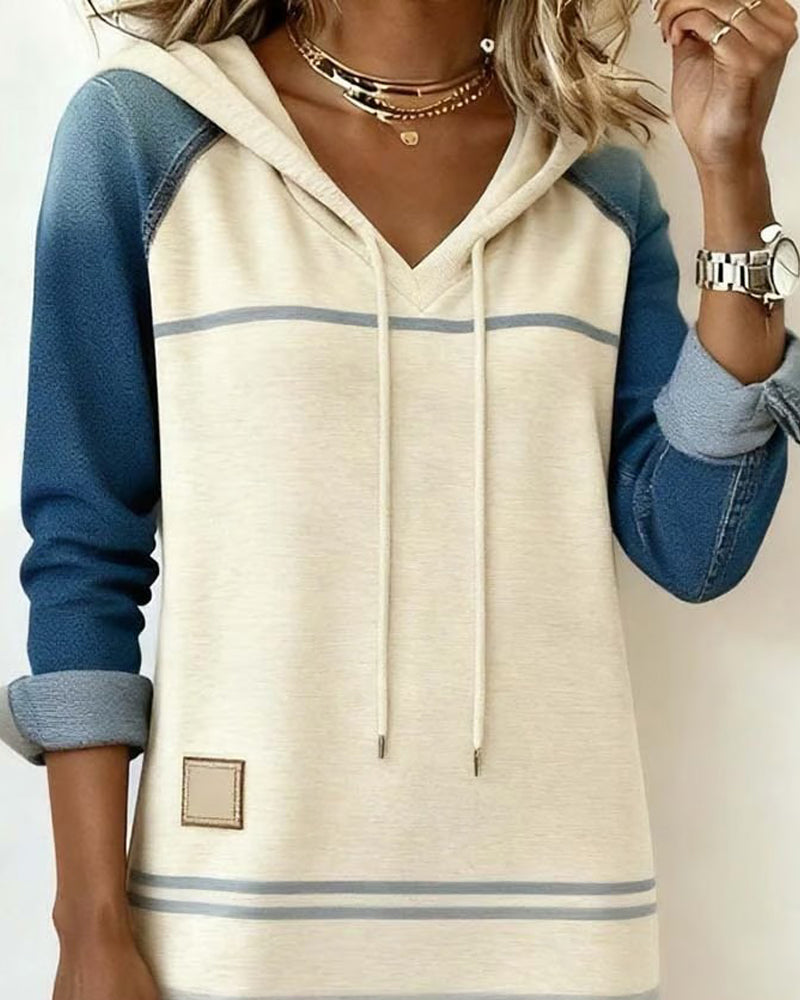 Rivana™ | Striped Hooded Dress with Color Mixing