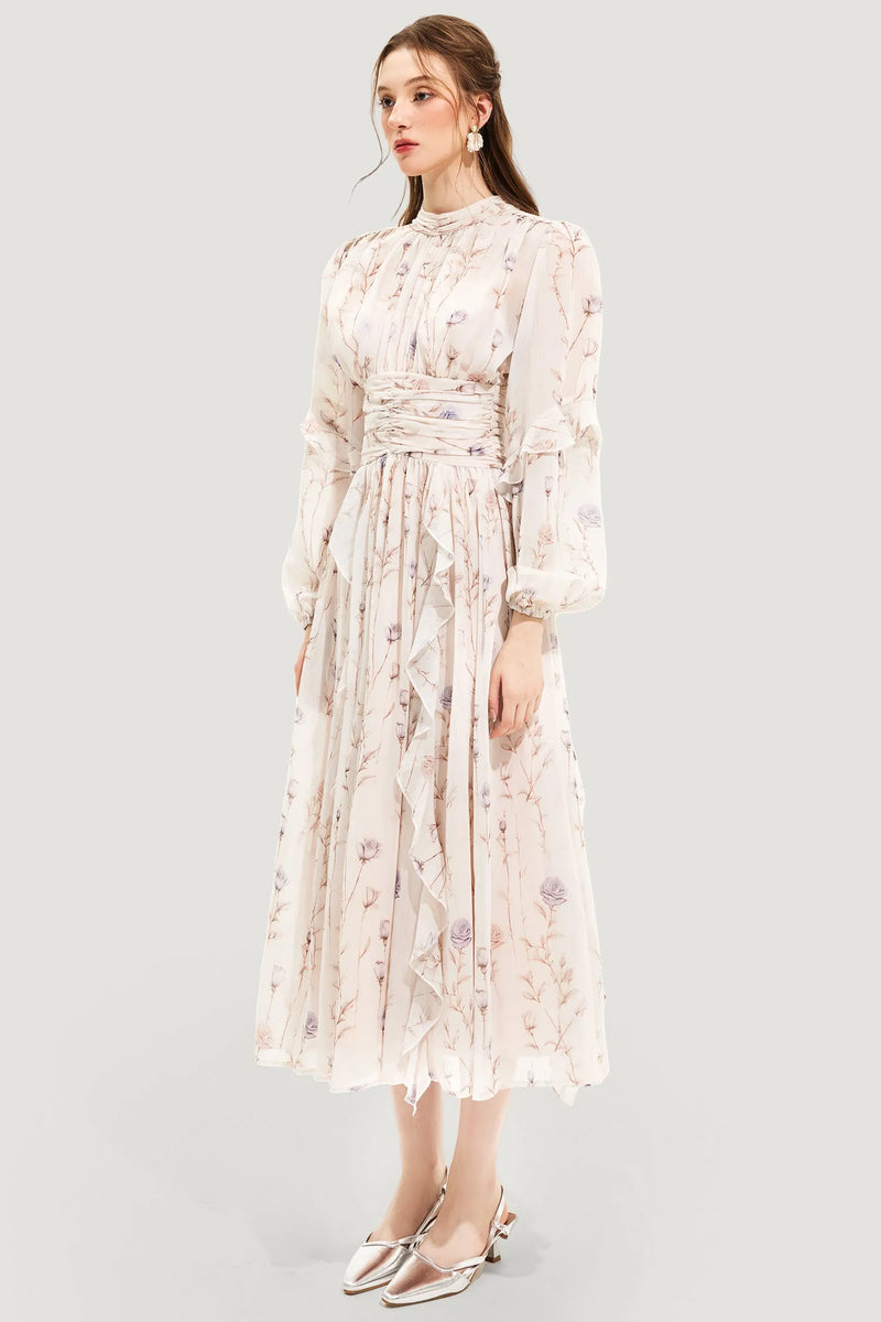 OCEANE - HAUTE COUTURE SUMMER DRESS WITH FLORAL PRINT - SUMMER 2024 details