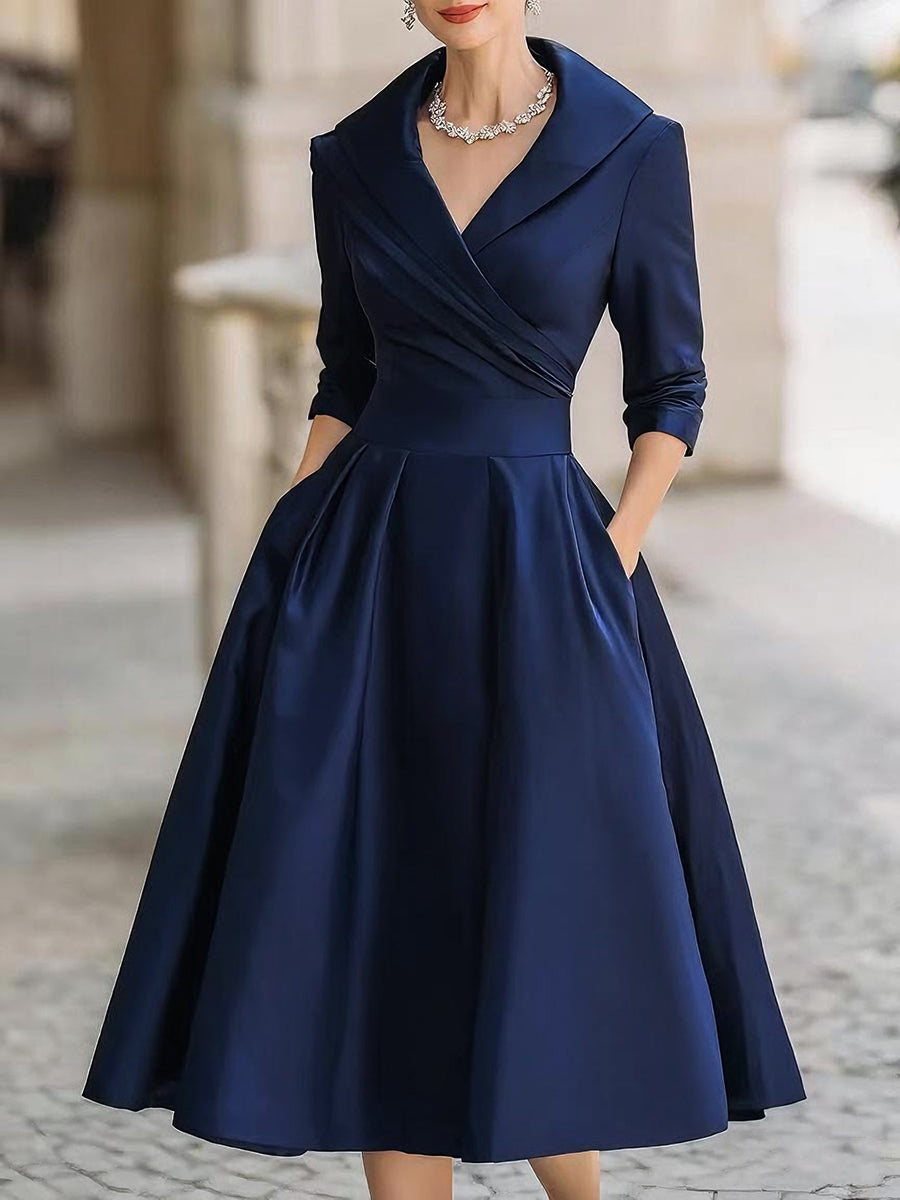 Lina™ | Midi Satin Dress