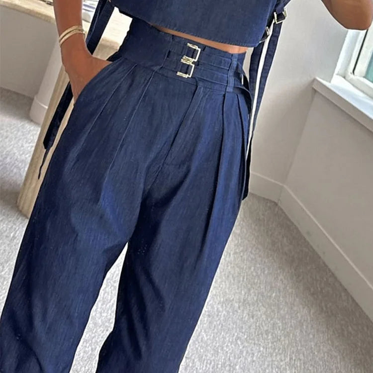 Marveah™ | Chic Belted Turtleneck Two-Piece Set