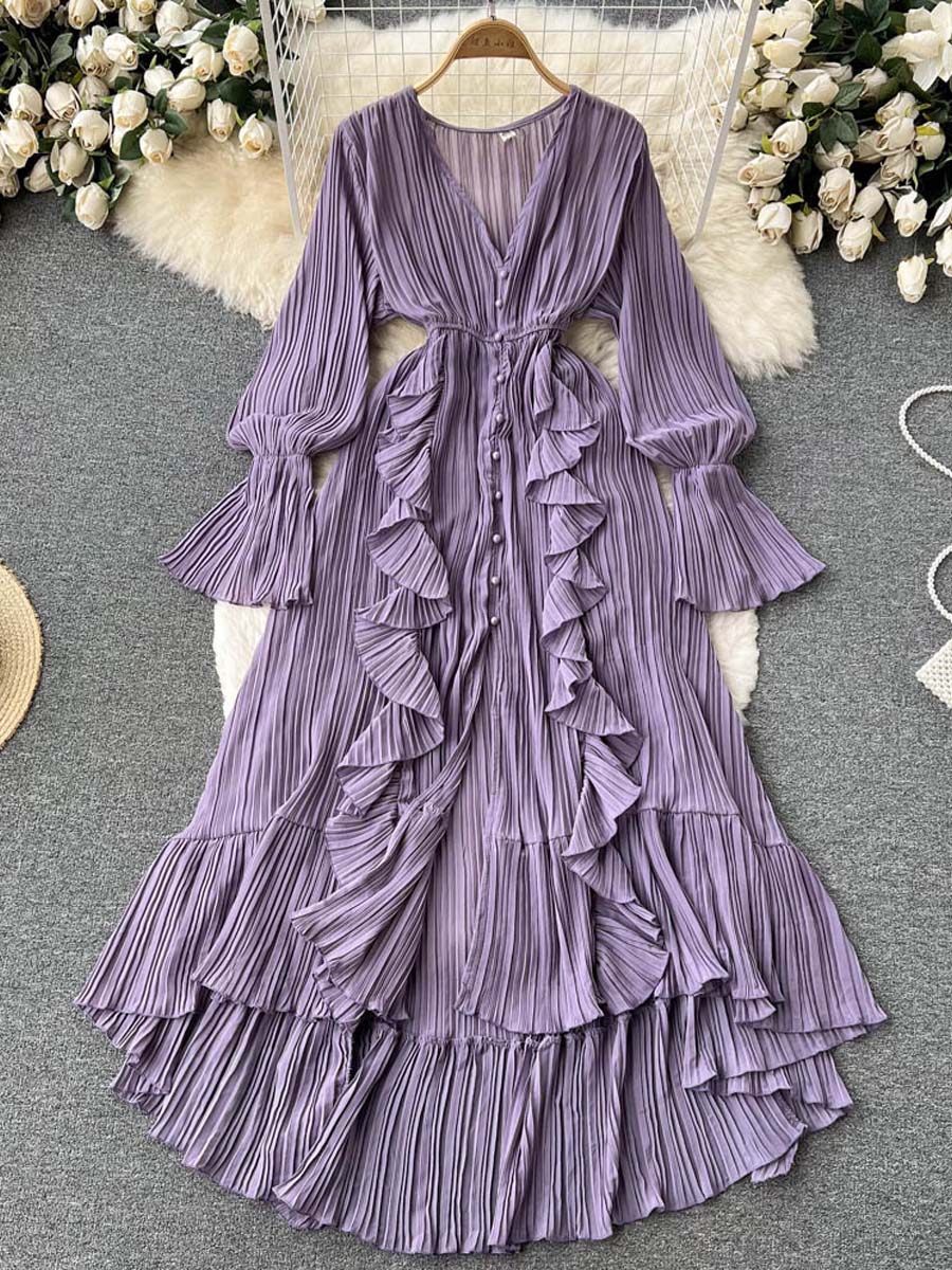 Aurelia™ Ruffle V-Neck Dress