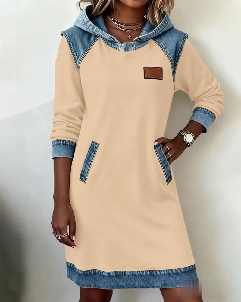 Denim Drift™ | Hooded Denim Dress