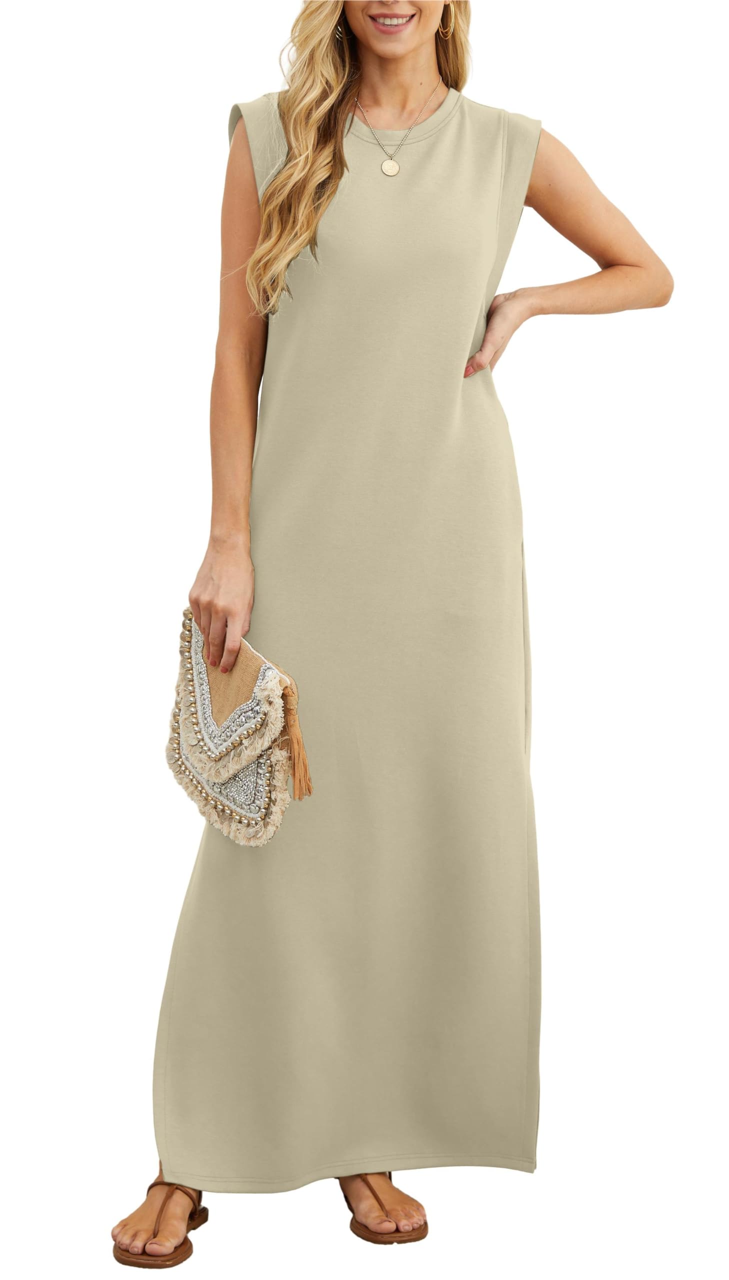 FlowLuxe™ | Wrinkle-Free Split Maxi Dress