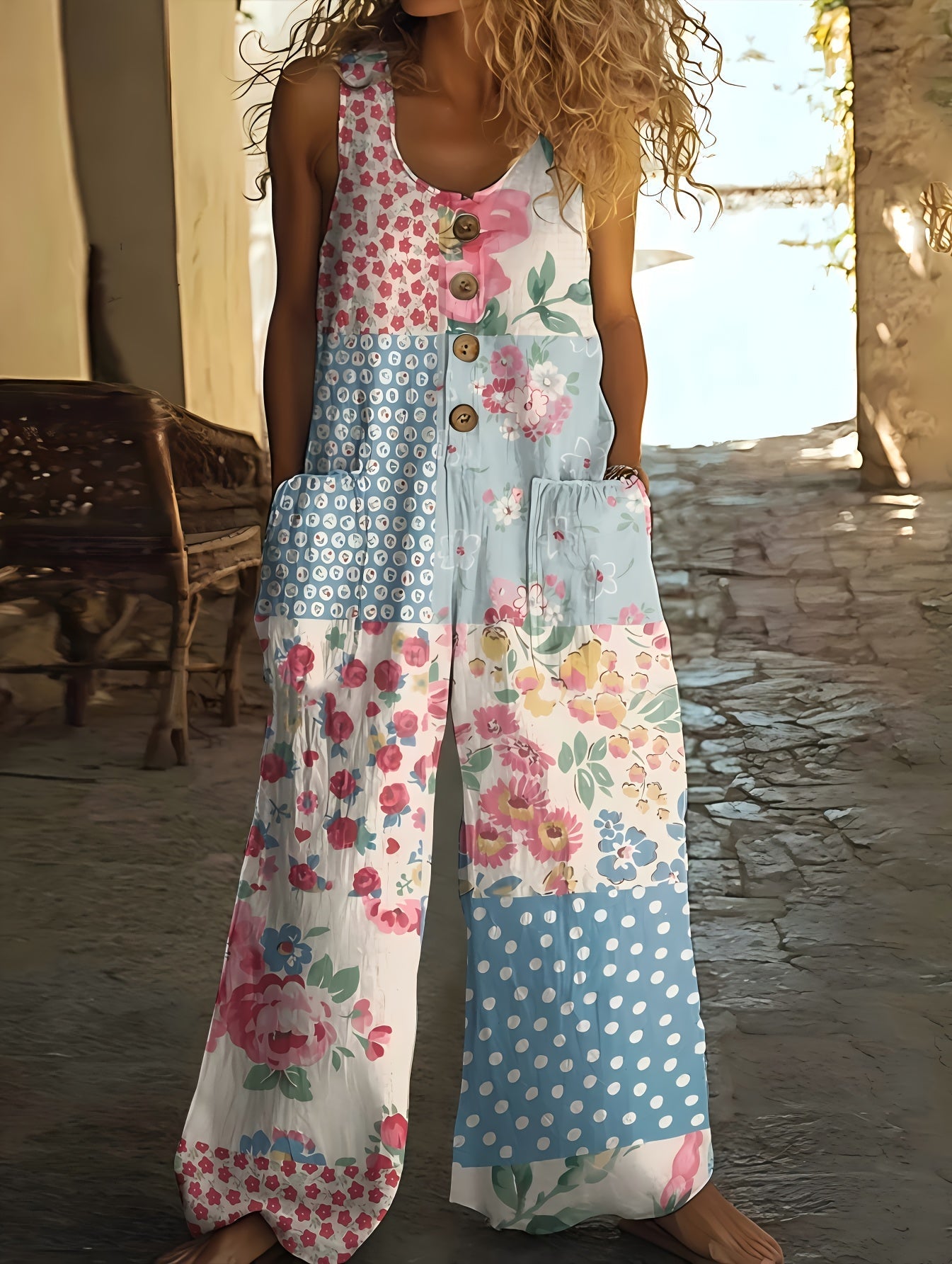Isolde – Vintage Floral Romper