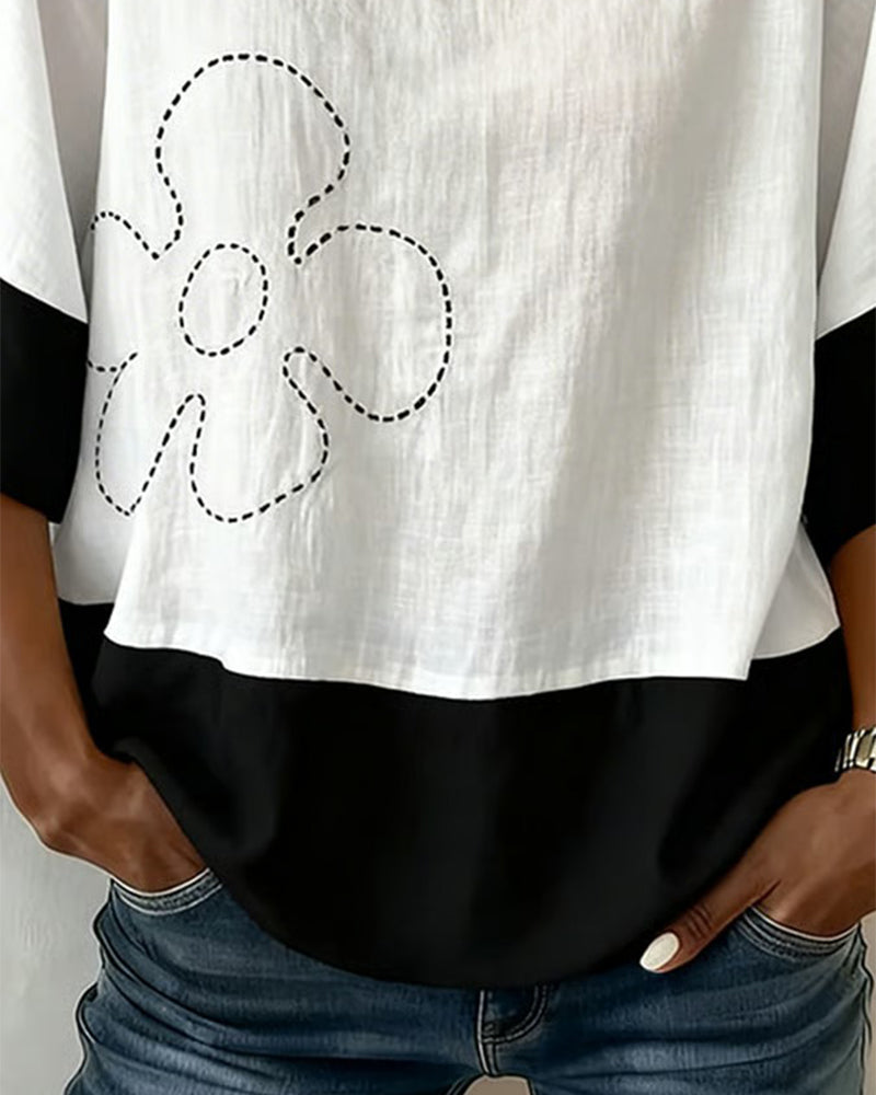 Florvella™ | Colorblock Floral Top