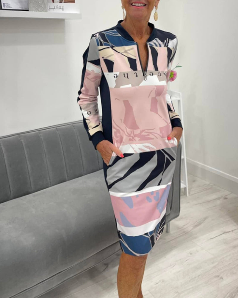 Colvéra ZipBlock Long Sleeve Dress