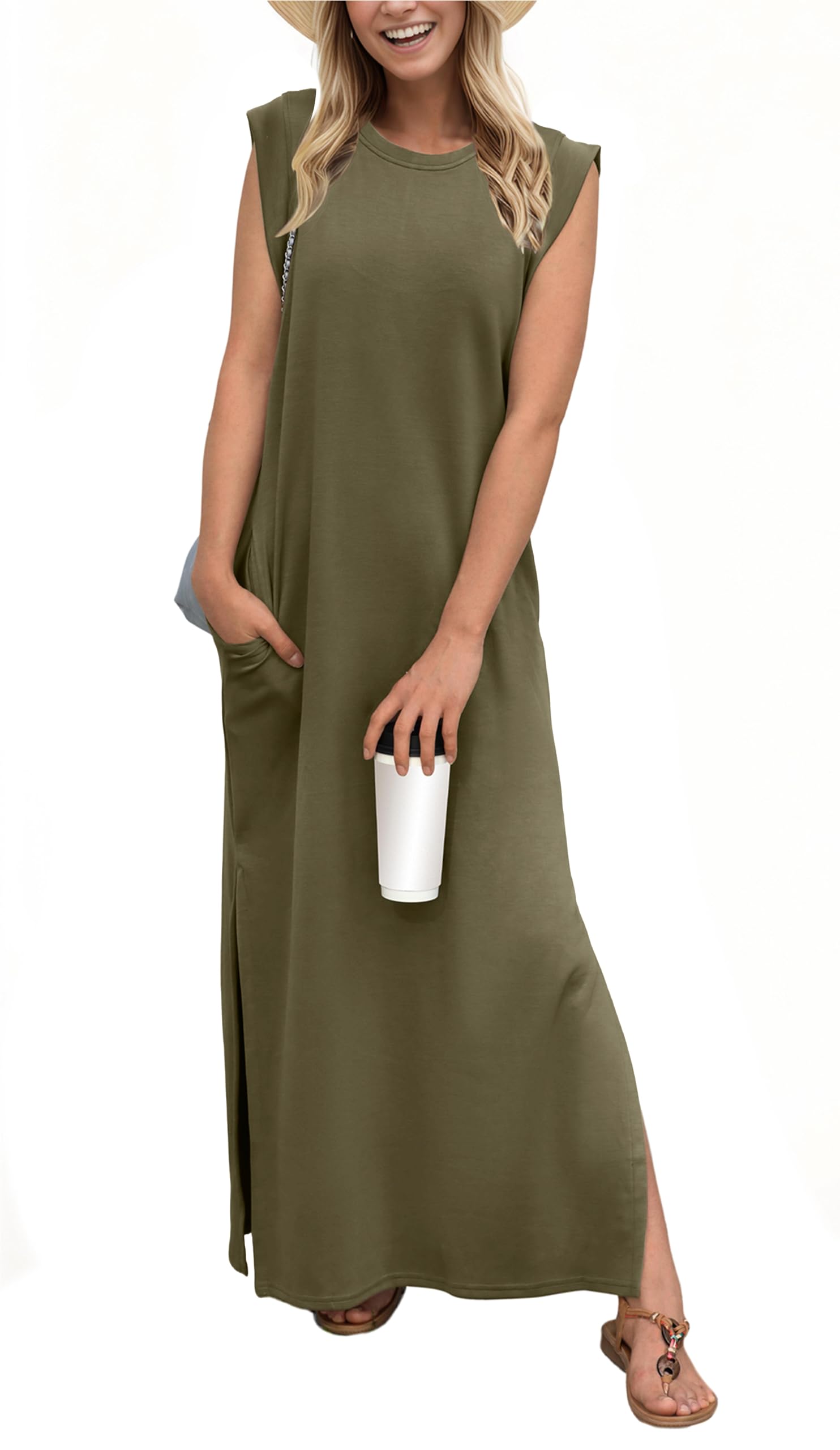 FlowLuxe™ | Wrinkle-Free Split Maxi Dress