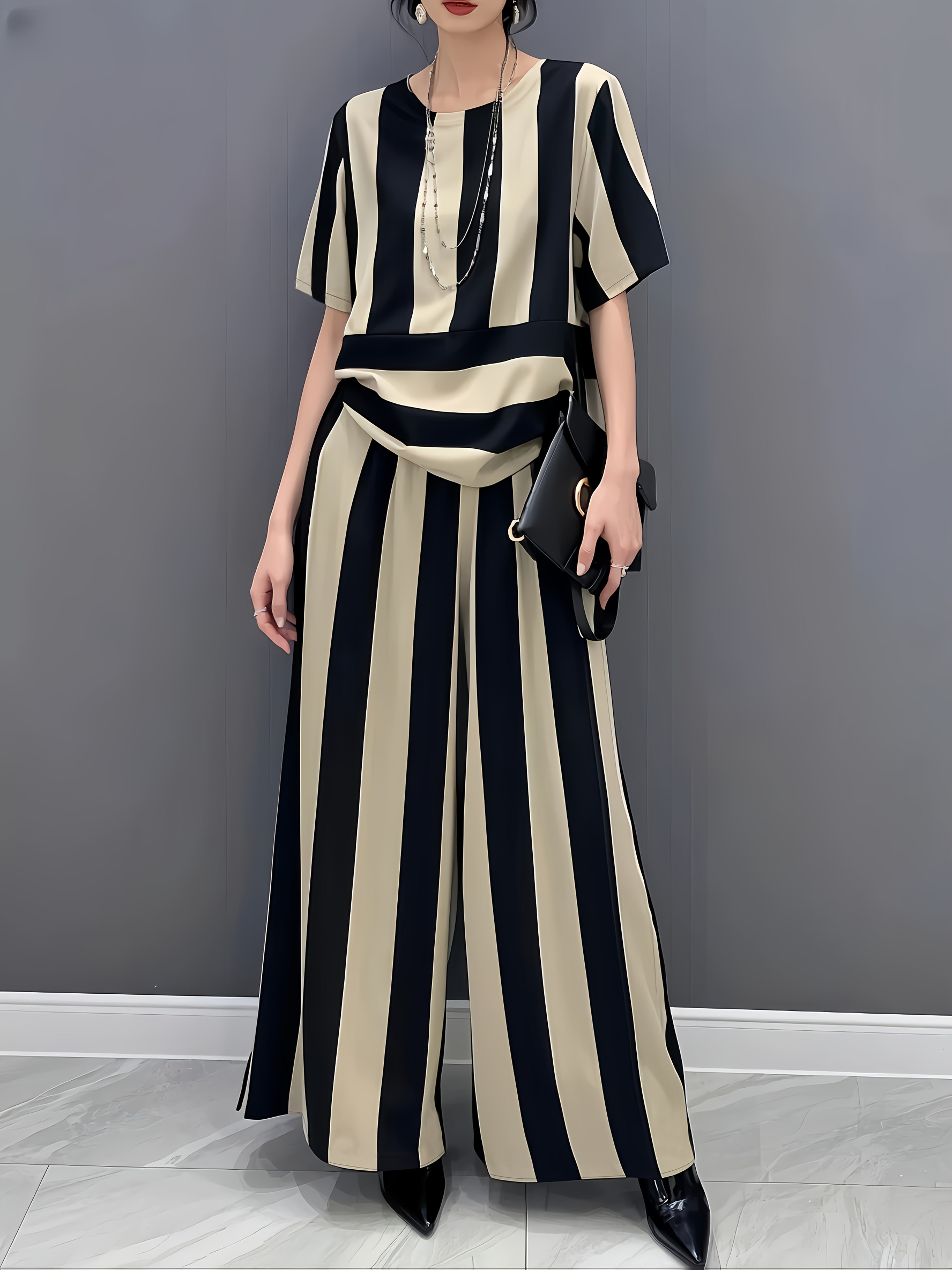 CastaWave™ | Sleeveless Top + Wide‑Leg Pants Two‑Piece Set