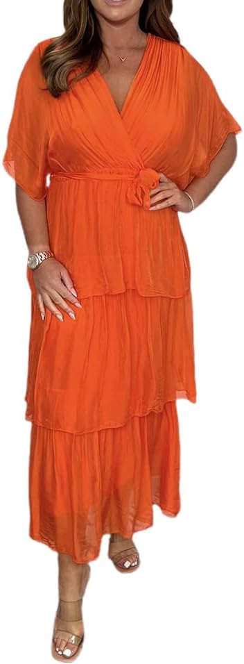 Elowen™ | Elegant Tiered Chiffon Maxi Dress
