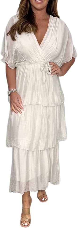 Elyndra™ | Elegant Tiered Chiffon Maxi Dress