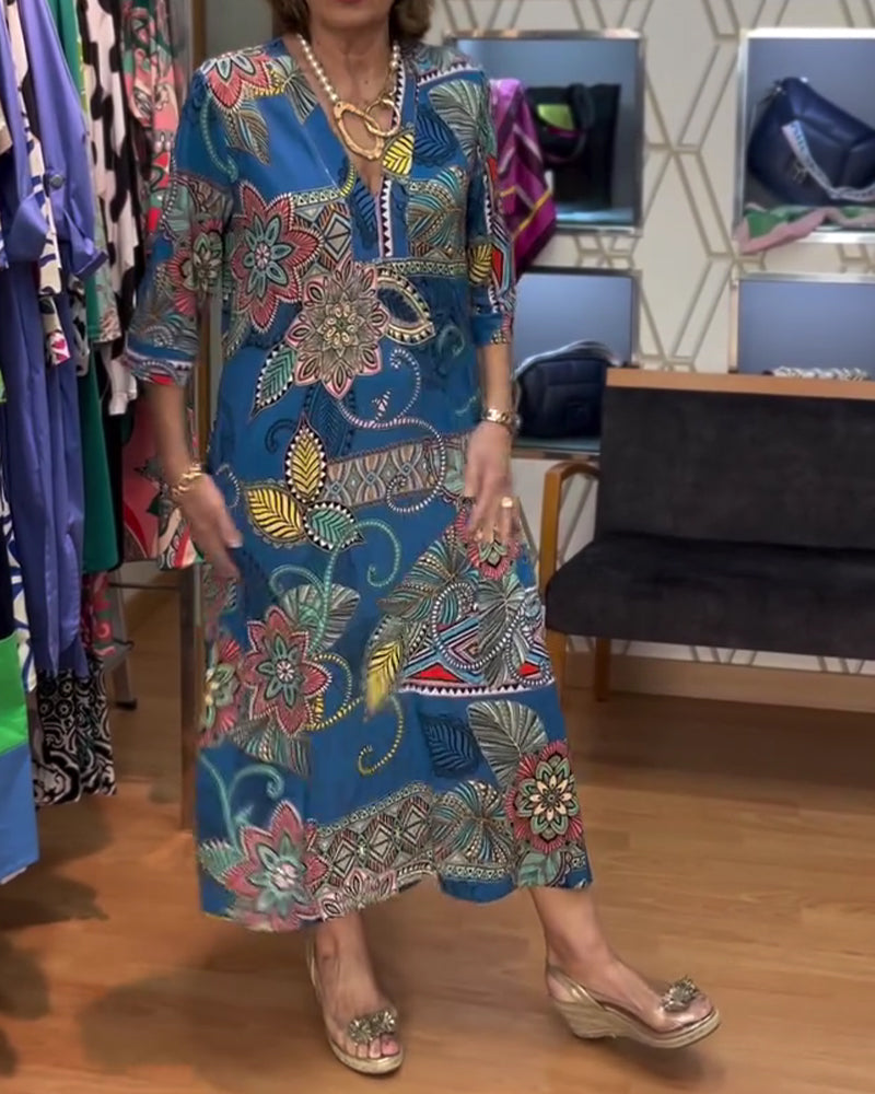 Florélyn Vintara V-Neck Dress