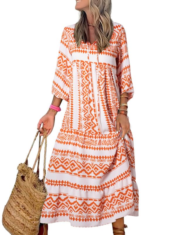 Seraphina™ | Puff Sleeve Floral Boho Maxi Dress