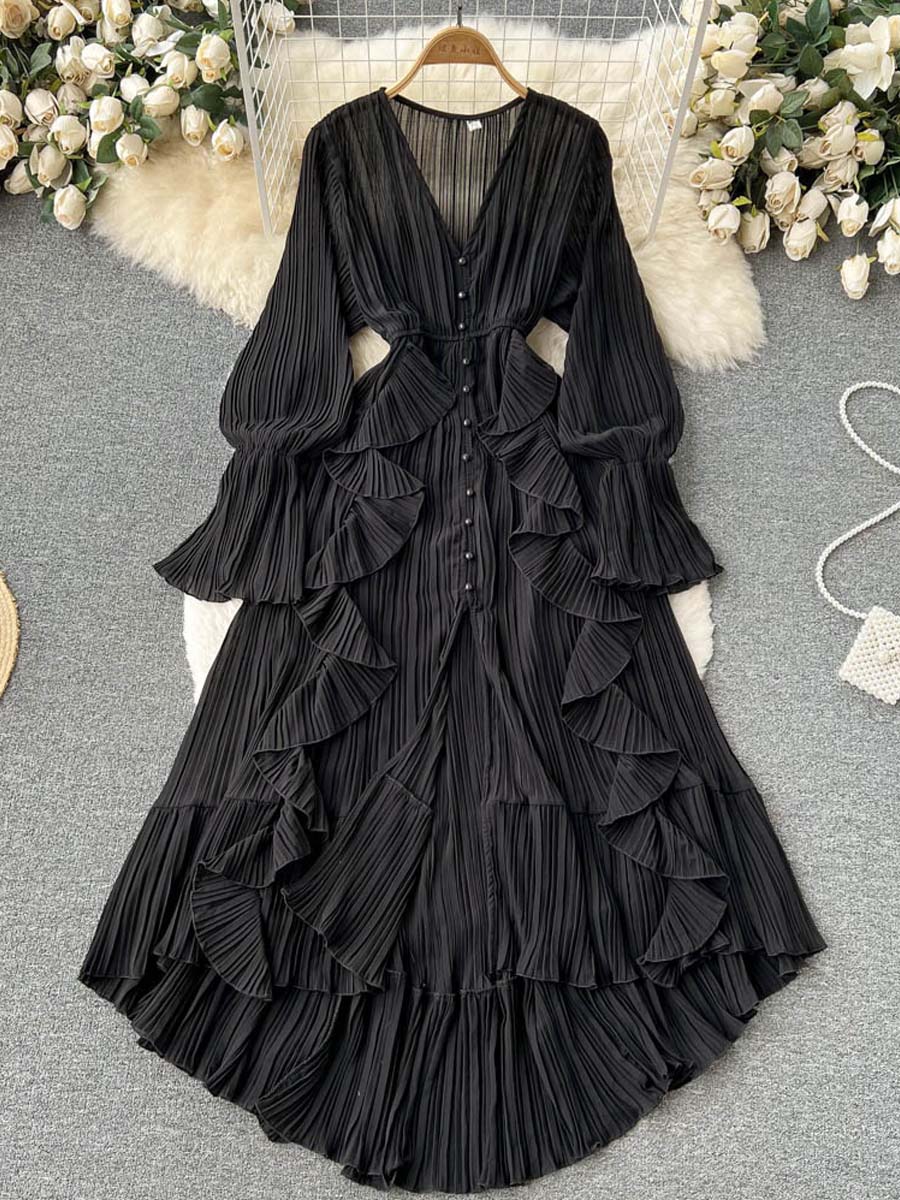 Aurelia™ Ruffle V-Neck Dress