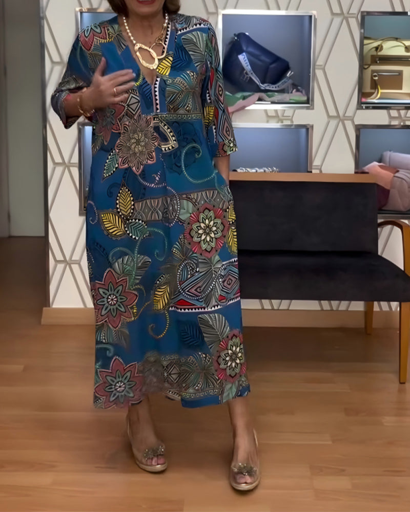 Florélyn Vintara V-Neck Dress