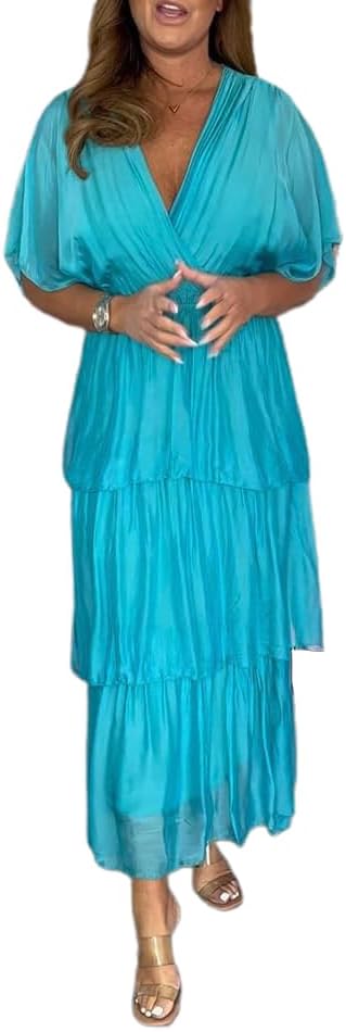 Elowen™ | Elegant Tiered Chiffon Maxi Dress