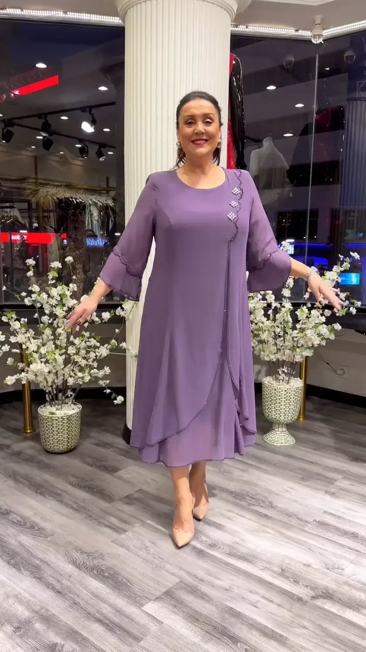 FlowLuxe™ | Wrinkle-Free Split Maxi Dress