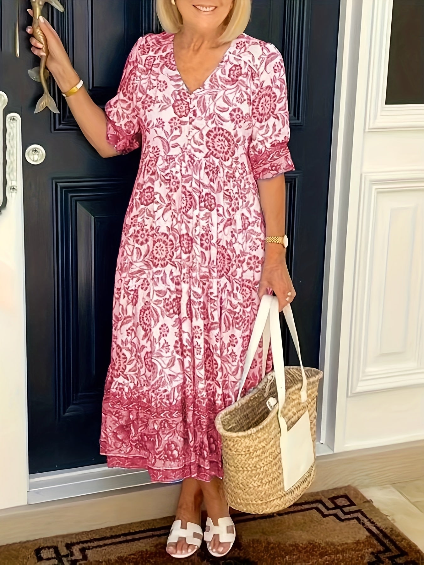 TidaFlora™ | Summer Floral Tie-Dye Long Dress