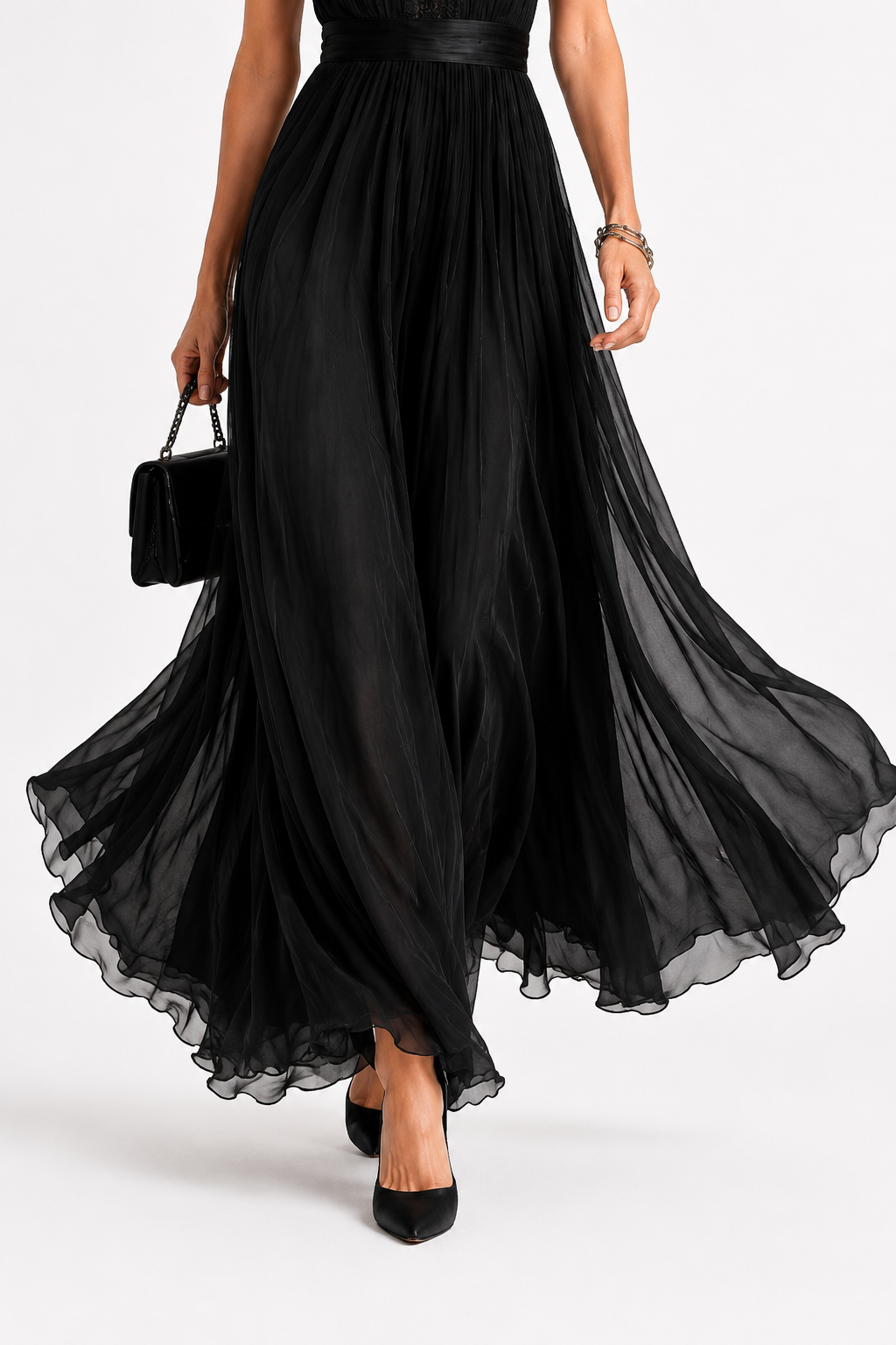 Airy chiffon maxi dress