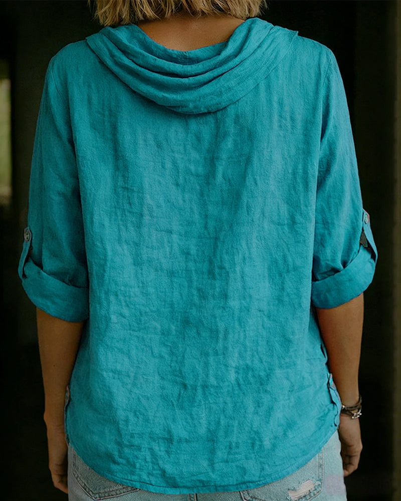 Cavelle™ Folded-Collar Cotton Top