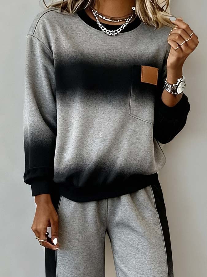 GradiFemme™ | Women’s Gradient Color-Block Casual Set