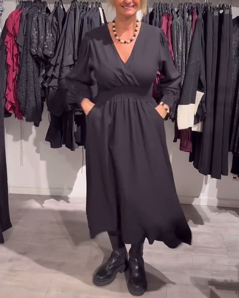 Aurelia™ | Puff-Sleeve Waist-Defined Dress