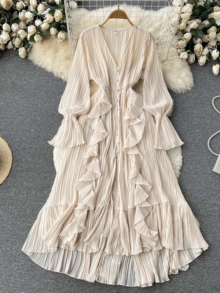 Aurelia™ Ruffle V-Neck Dress