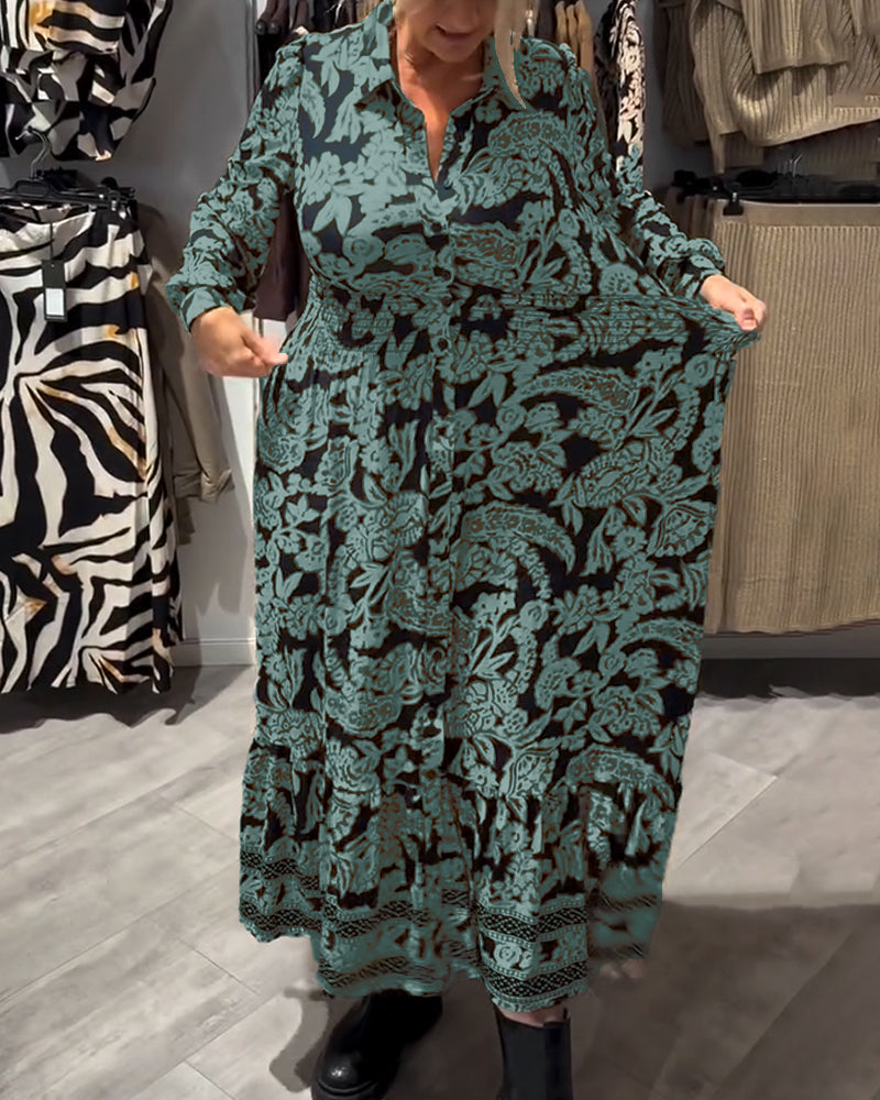 Colloria™ | Printed Collar Fashion Dress