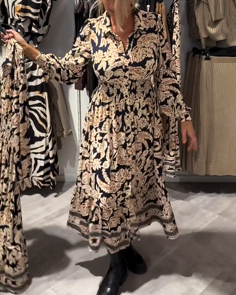 Colloria™ | Printed Collar Fashion Dress