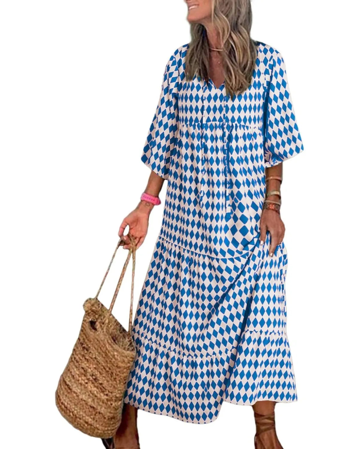 Seraphina™ | Puff Sleeve Floral Boho Maxi Dress