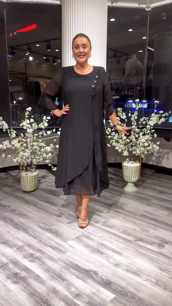 FlowLuxe™ | Wrinkle-Free Split Maxi Dress
