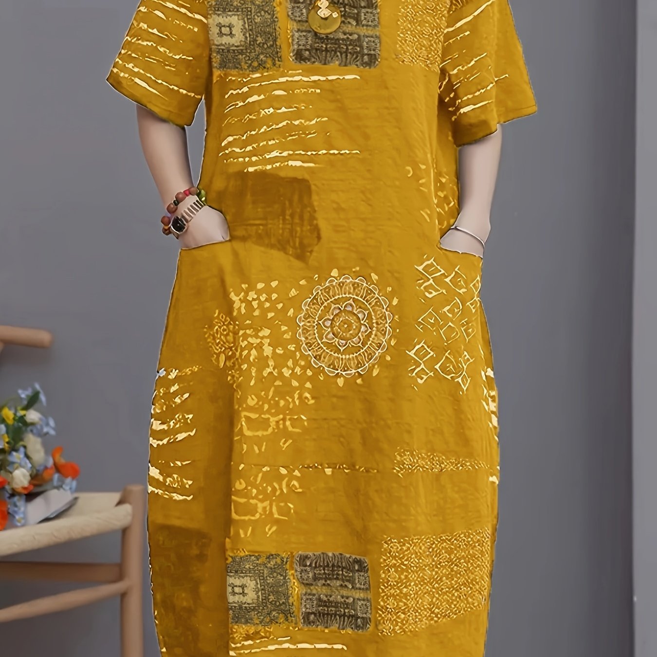Calyra PocketFlow Boho Midi Dress