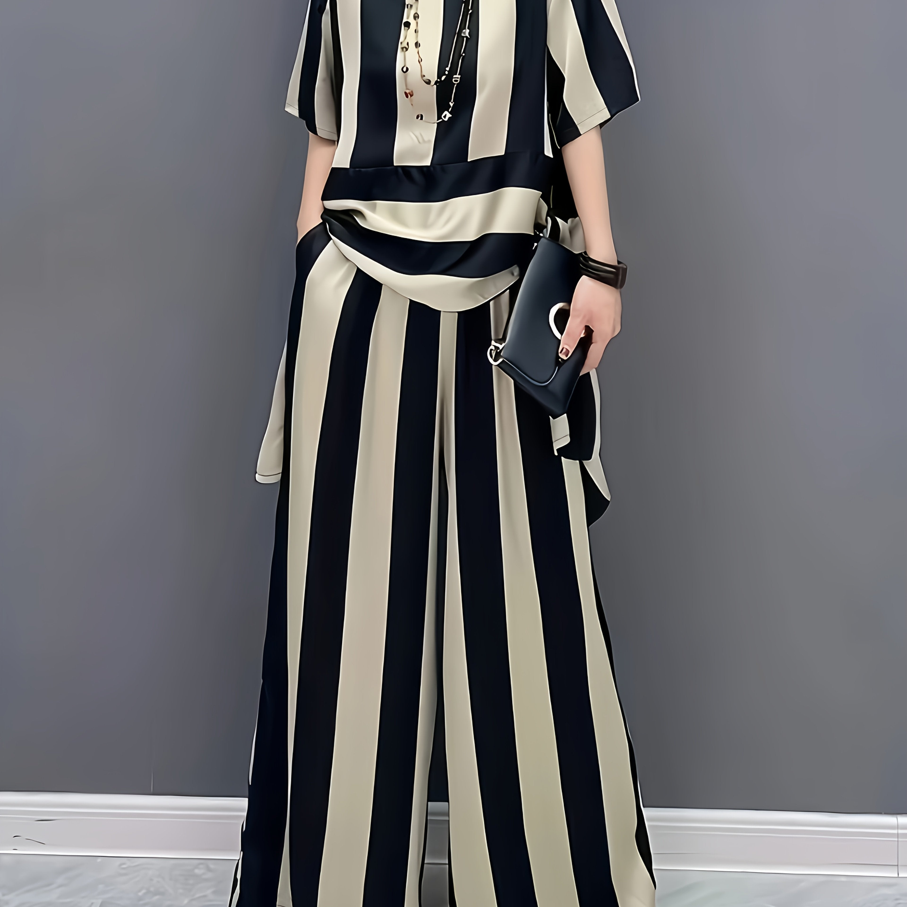 CastaWave™ | Sleeveless Top + Wide‑Leg Pants Two‑Piece Set