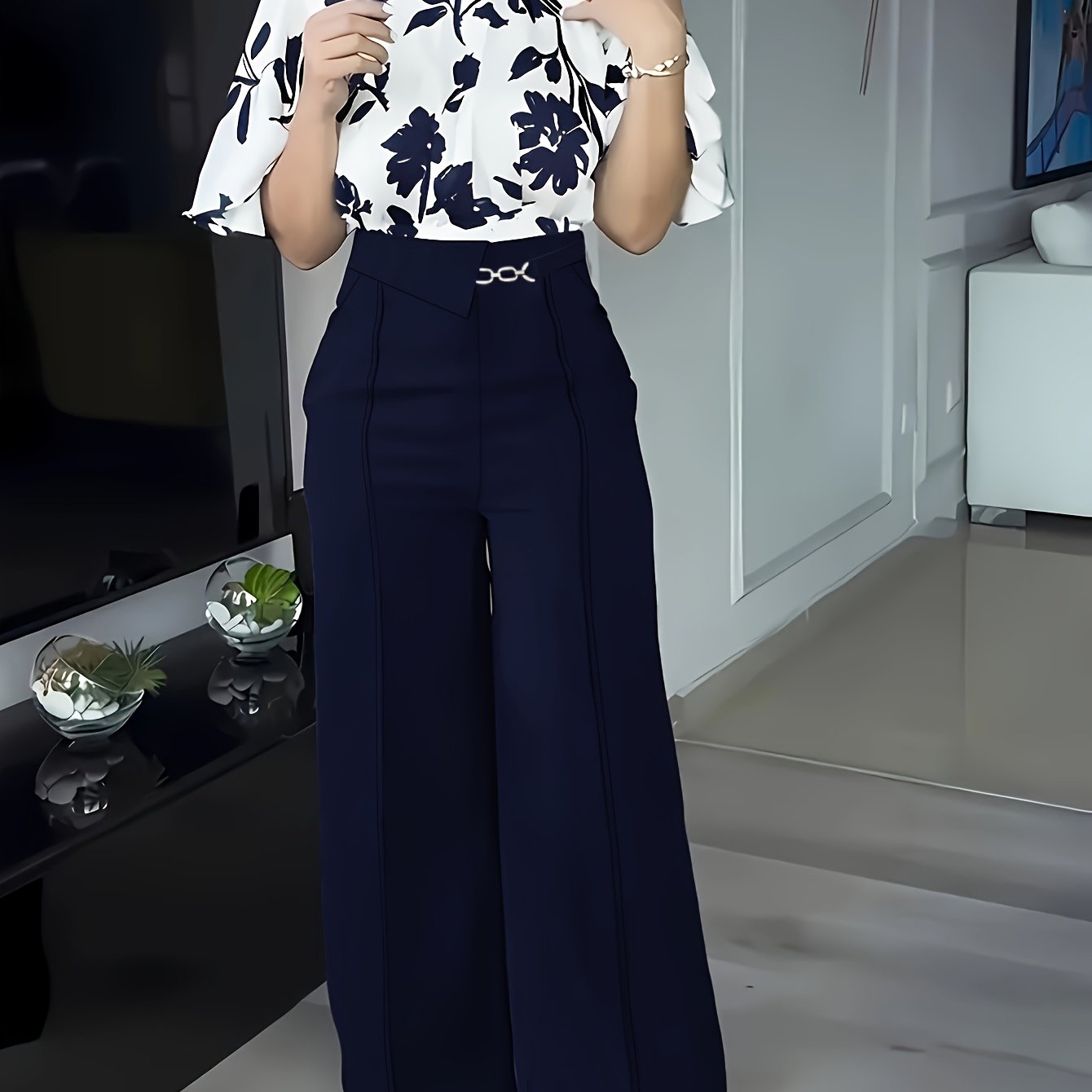 Zadora™ | Printed Spring/Summer Elegant Shirt Set