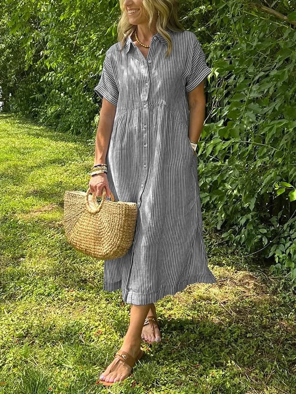 Marivelle – Striped Shirt Dress